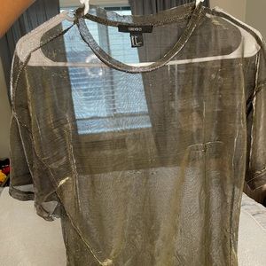 Mesh shiny shirt